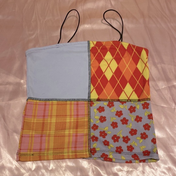 Y2K Harlequin Patchwork Tank Top - Picture 3 of 3